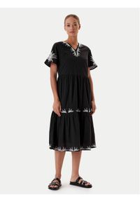 Tatuum Sukienka letnia Ayo T2509.202 Czarny Relaxed Fit. Kolor: czarny. Materiał: bawełna. Sezon: lato