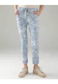 Unisono - CIENIOWANE NIEBIESKIE SPODNIE 220-21287 JEANS. Kolor: niebieski. Materiał: jeans