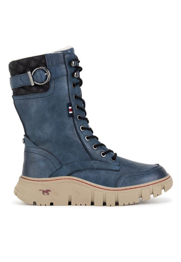 Mustang Kozaki 1499-605 Niebieski. Kolor: niebieski. Materiał: skóra