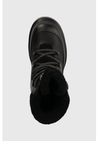 Karl Lagerfeld buty skórzane TREKKA MAX KC damskie kolor czarny na platformie ocieplone KL43563. Nosek buta: okrągły. Zapięcie: sznurówki. Kolor: czarny. Materiał: skóra. Obcas: na platformie. Styl: klasyczny #3