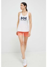 Helly Hansen szorty sportowe Allure damskie kolor pomarańczowy gładkie high waist. Stan: podwyższony. Kolor: pomarańczowy. Materiał: skóra, dzianina. Wzór: gładki. Styl: sportowy #2