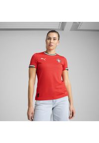 Puma - Damska koszulka domowa Portugalia 2025 PUMA Sport Red Sugared Almond Beige. Kolor: czerwony, wielokolorowy, beżowy. Sport: piłka nożna