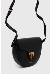 Coccinelle torebka skórzana kolor czarny. Kolor: czarny. Materiał: skórzane. Rodzaj torebki: na ramię #4