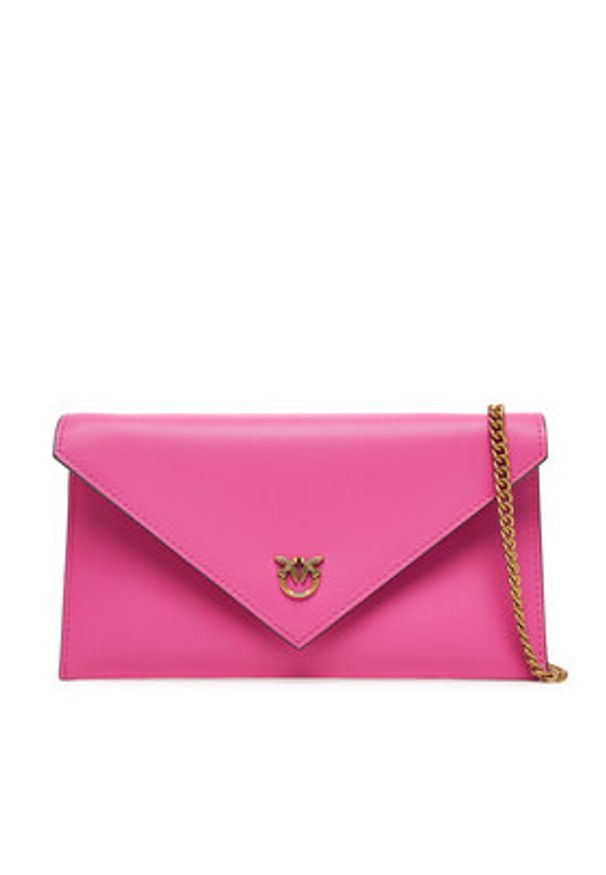 Pinko - PINKO Torebka Flat Purse Mini AI 25-26 PCPL 105347 A0F1 Różowy. Kolor: różowy. Materiał: skórzane