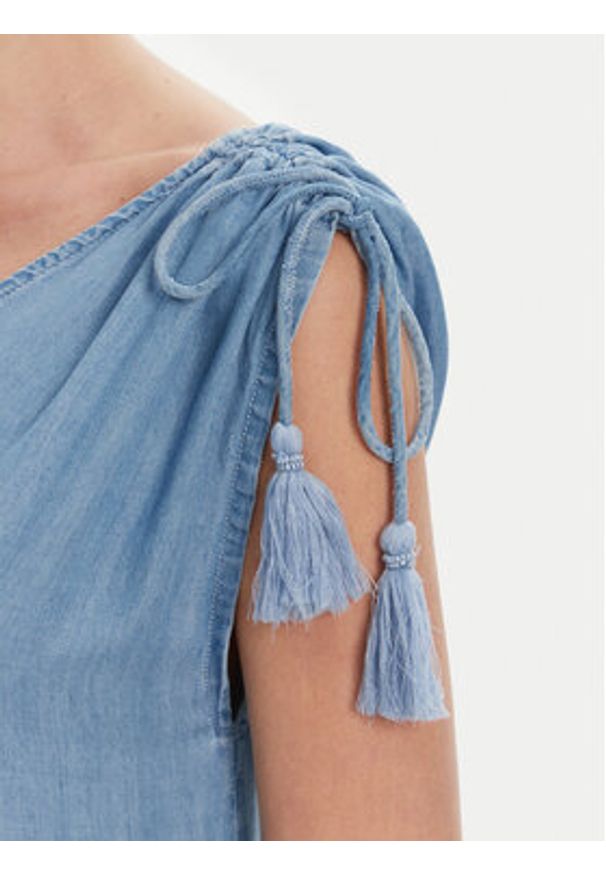 Pepe Jeans Sukienka codzienna Effie PL953664 Niebieski Loose Fit. Okazja: na co dzień. Kolor: niebieski. Materiał: lyocell. Typ sukienki: proste. Styl: casual