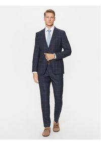 BOSS Garnitur H-Huge 50518097 Granatowy Slim Fit. Kolor: niebieski. Materiał: wełna #5