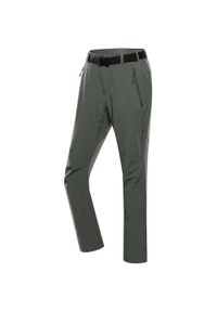 ALPINE PRO - Męskie Spodnie Softshell Alpine Pro Nated 48 - Komfort i Elastyczność. Kolor: zielony. Materiał: elastan, poliester. Sport: turystyka piesza