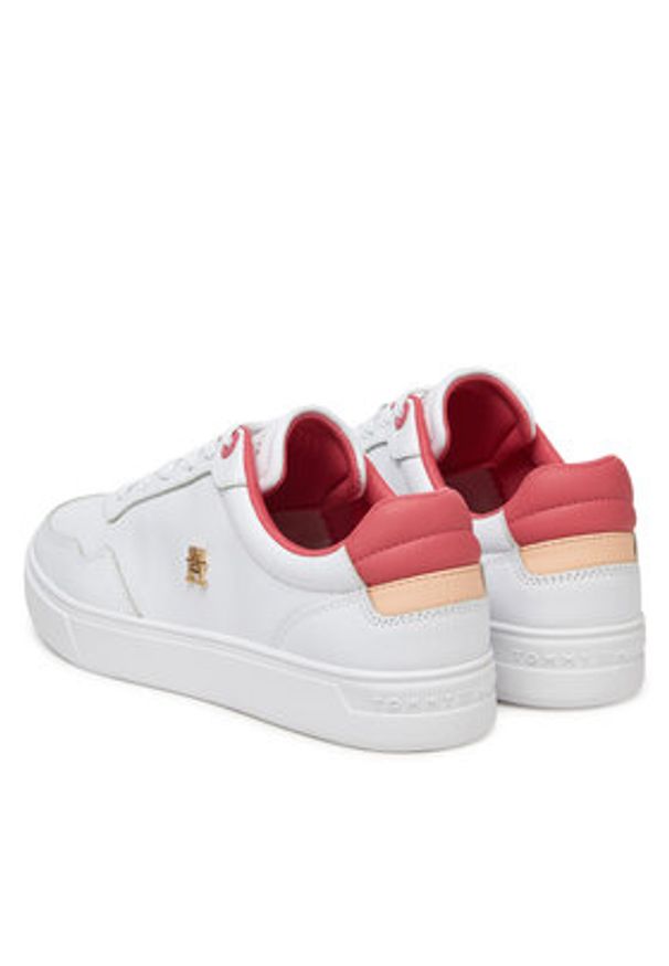 TOMMY HILFIGER - Tommy Hilfiger Sneakersy Essential Elevated Court Sneaker FW0FW08680 Biały. Kolor: biały. Materiał: skóra