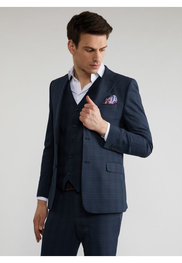 Pako Lorente - Granatowa marynarka garniturowa P22SF-3G-024-G-S. Kolor: niebieski. Materiał: tkanina. Sezon: zima, jesień