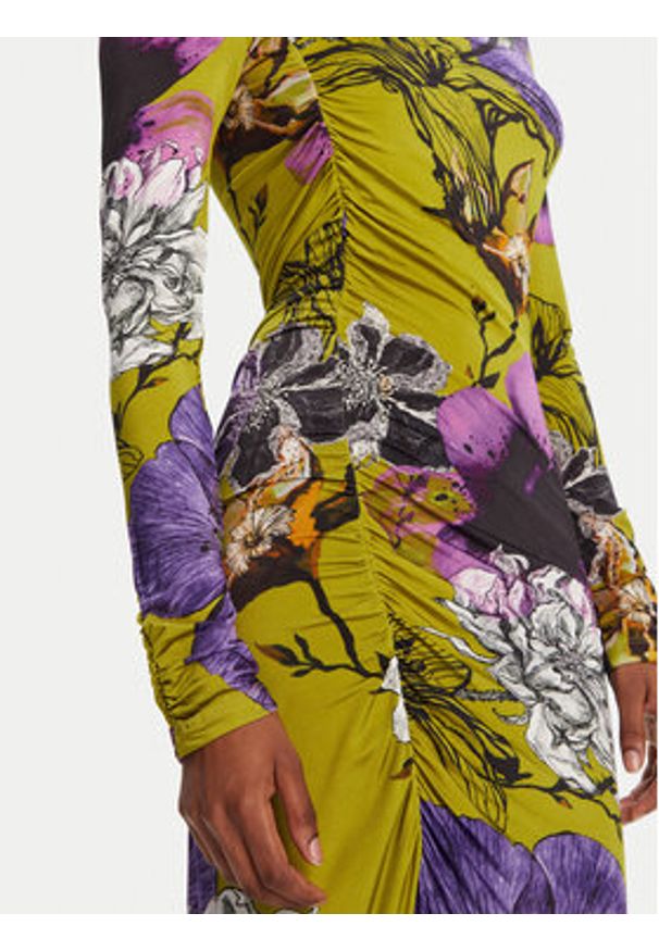 Desigual Sukienka codzienna Neckline Lacroix 25WWVK37 Zielony Slim Fit. Okazja: na co dzień. Kolor: zielony. Materiał: wiskoza. Typ sukienki: proste. Styl: casual