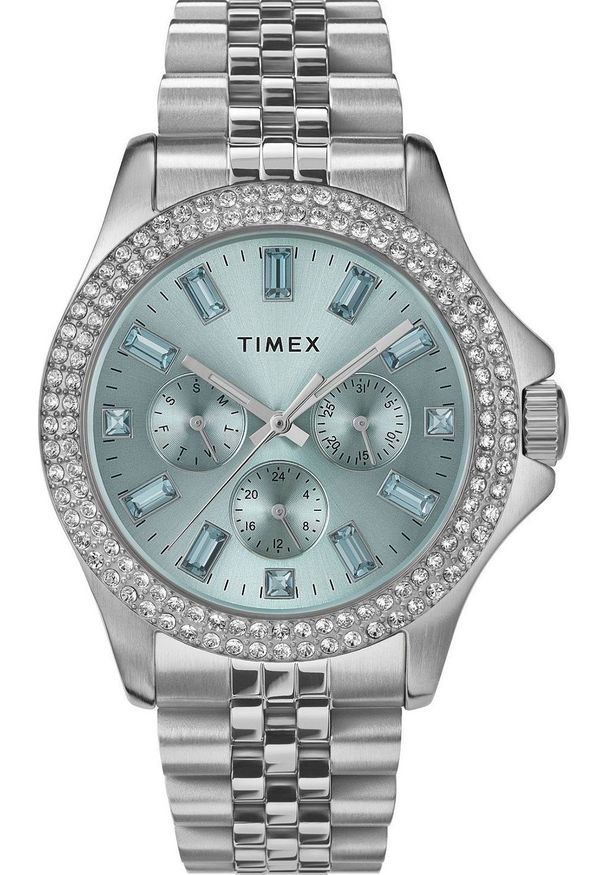 Zegarek Timex Zegarek damski Timex TW2V79600 CYRKONIE srebrny. Kolor: srebrny