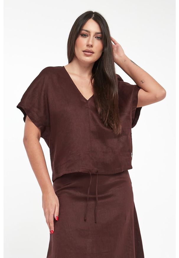 Ecoalf - Bluzka damska lniana Dora ECOALF. Materiał: len