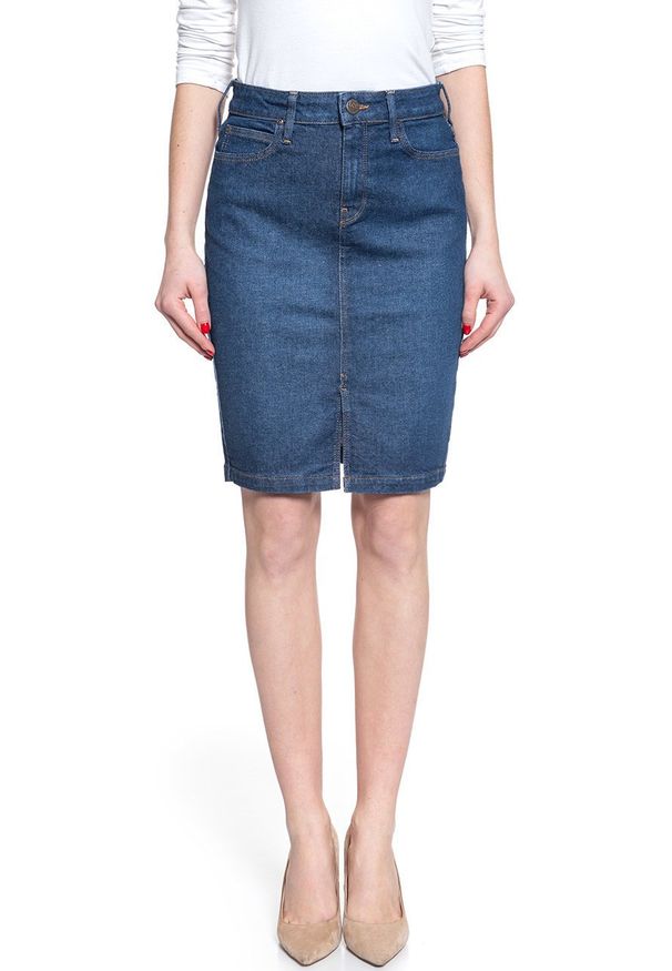 Lee - SPÓDNICA JEANSOWA LEE PENCIL SKIRT DARK GARNER L38GDJUV 112108166. Materiał: jeans