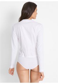 Body koszulowe bonprix biały. Kolor: biały. Materiał: koronka #7