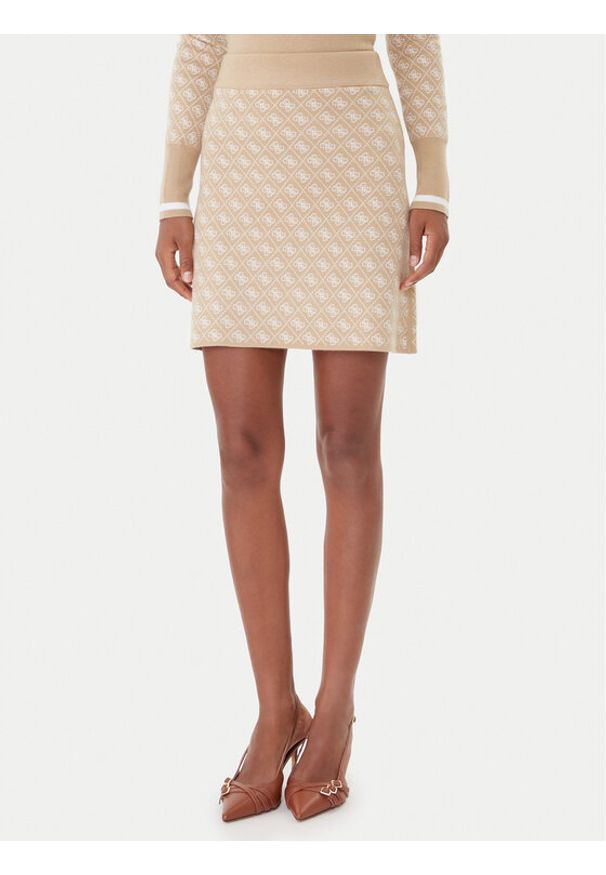 Guess Spódnica ołówkowa W5BD81 Z3JD2 Beżowy Slim Fit. Kolor: beżowy. Materiał: syntetyk