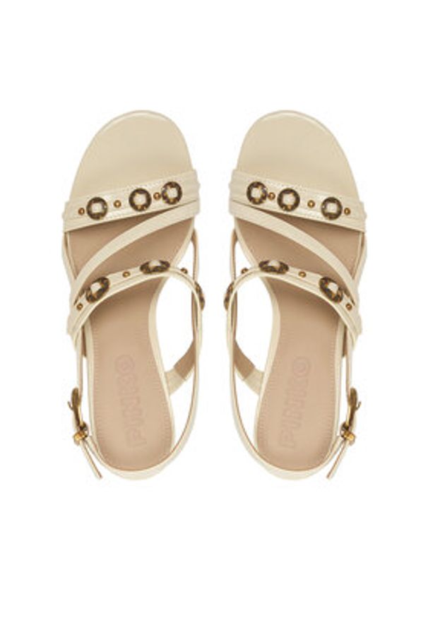 Pinko - PINKO Sandały Vanda 01 SD0511 E037 Écru. Materiał: skóra