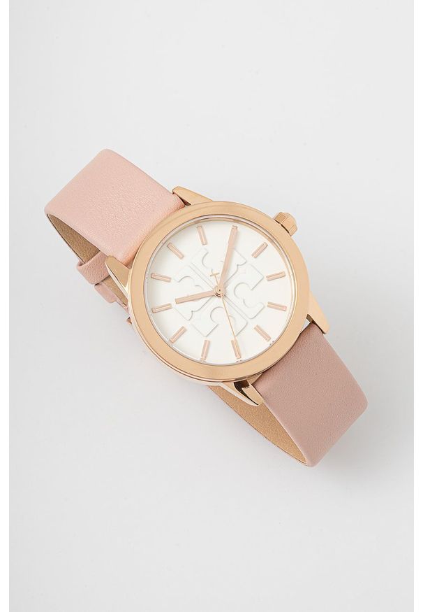 Tory Burch Zegarek TBW2009 damski kolor różowy. Kolor: różowy. Materiał: materiał, skóra