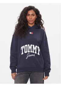 Tommy Jeans Bluza New Varsity DW0DW16399 Granatowy Oversize. Kolor: niebieski. Materiał: bawełna