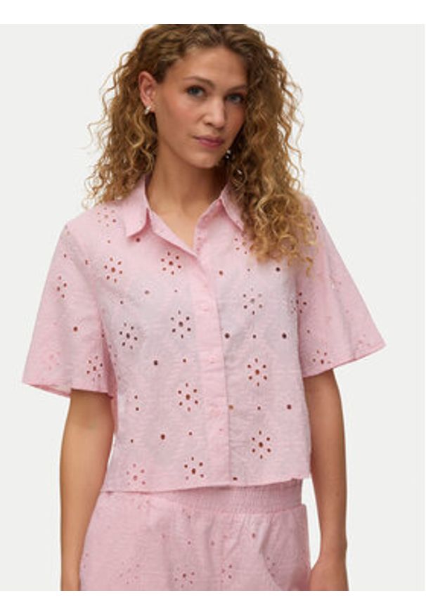 Vero Moda Koszula Eliza 10342754 Różowy jasny Regular Fit. Kolor: różowy. Materiał: bawełna
