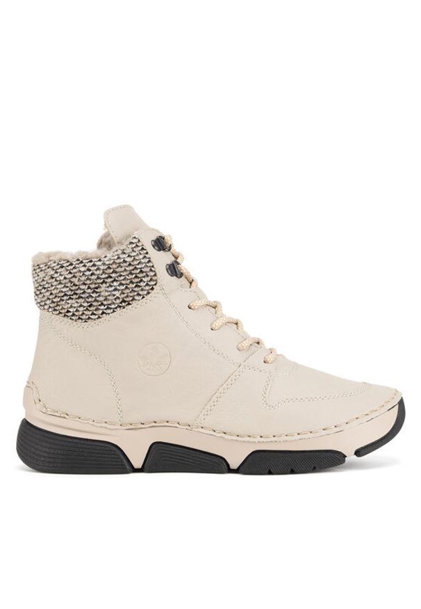 Rieker Trzewiki 45955-60 Beżowy. Kolor: beżowy. Materiał: materiał