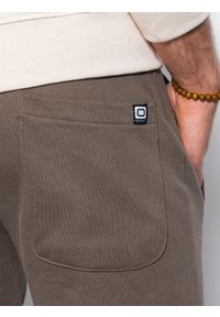 Ombre Clothing - Spodnie męskie dresowe bez ściągacza na nogawce - grafitowe V1 P946 - L. Kolor: szary. Materiał: dresówka #4