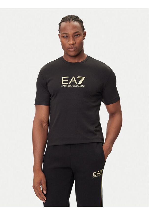 EA7 Emporio Armani T-Shirt 7M000667 AF13739 UC001 Czarny Slim Fit. Kolor: czarny. Materiał: wiskoza