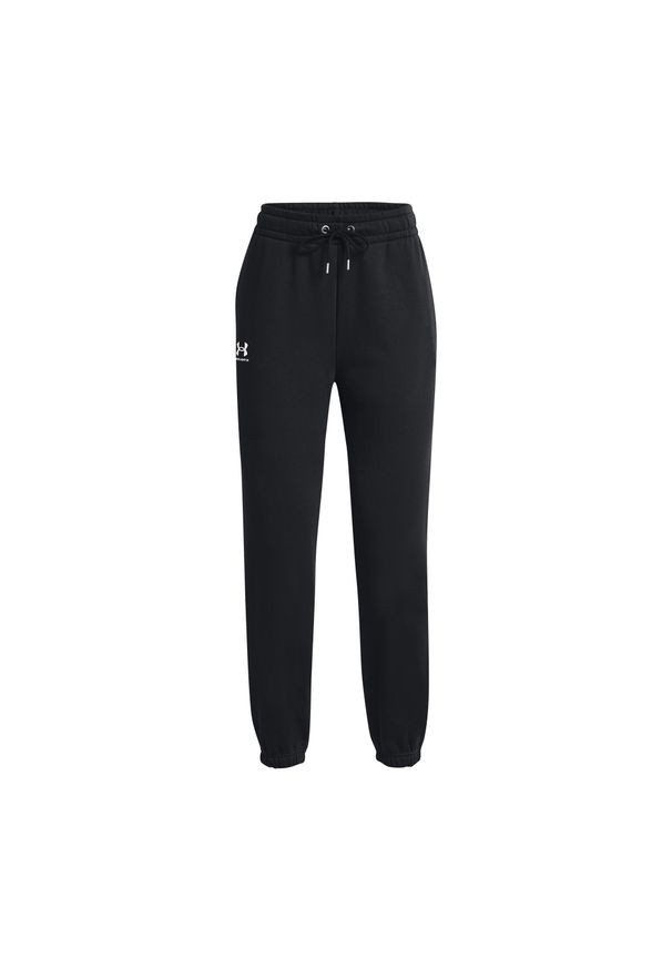 Spodnie sportowe damskie Under Armour Essential Fleece Joggers. Kolor: czarny. Materiał: dresówka. Sport: bieganie