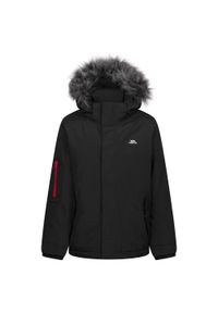 TRESPASS - Kurtka Przeciwdeszczowa Dla Chłopca Pikowana Braddan. Kolor: czarny. Materiał: puch. Sport: turystyka piesza #1