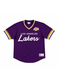 Mitchell & Ness - Koszulka NBA Los Angeles Lakers special script mesh. Kolor: fioletowy, wielokolorowy, żółty. Materiał: mesh. Sport: koszykówka #1