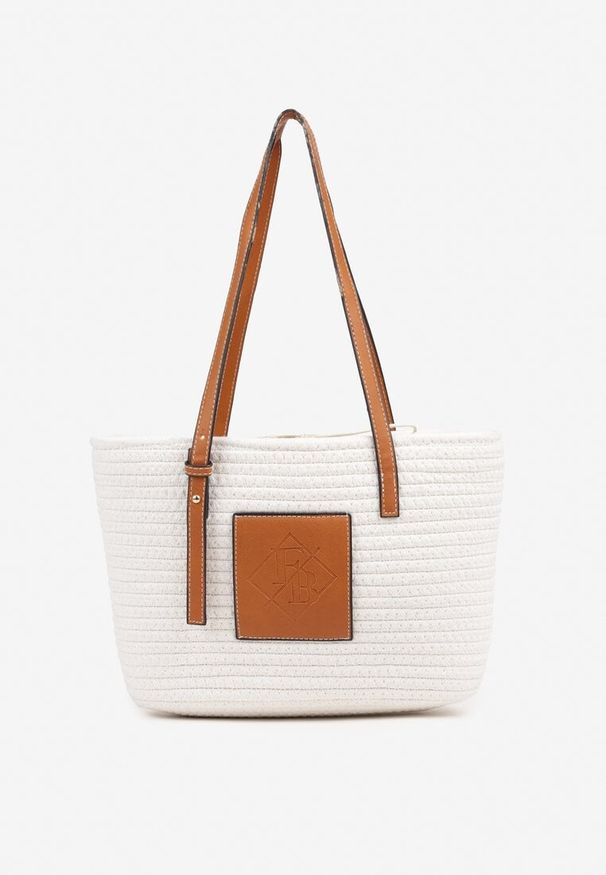 Born2be - Beżowa Szydełkowa Torebka Shopperka z Bawełny Savonique. Kolor: beżowy. Styl: klasyczny, elegancki, casual