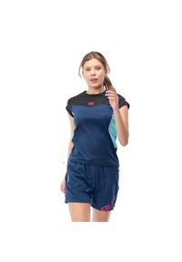 IQ - T-shirt Damski Ileno. Kolor: niebieski, wielokolorowy, czarny. Sport: turystyka piesza #1