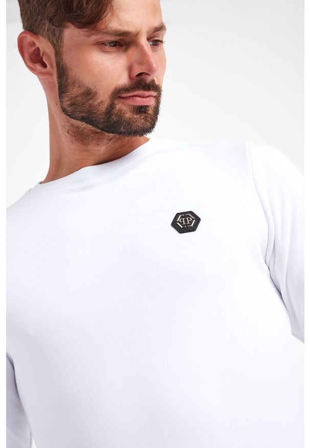Philipp Plein - BLUZA PHILIPP PLEIN. Materiał: skóra. Długość: długie. Wzór: aplikacja