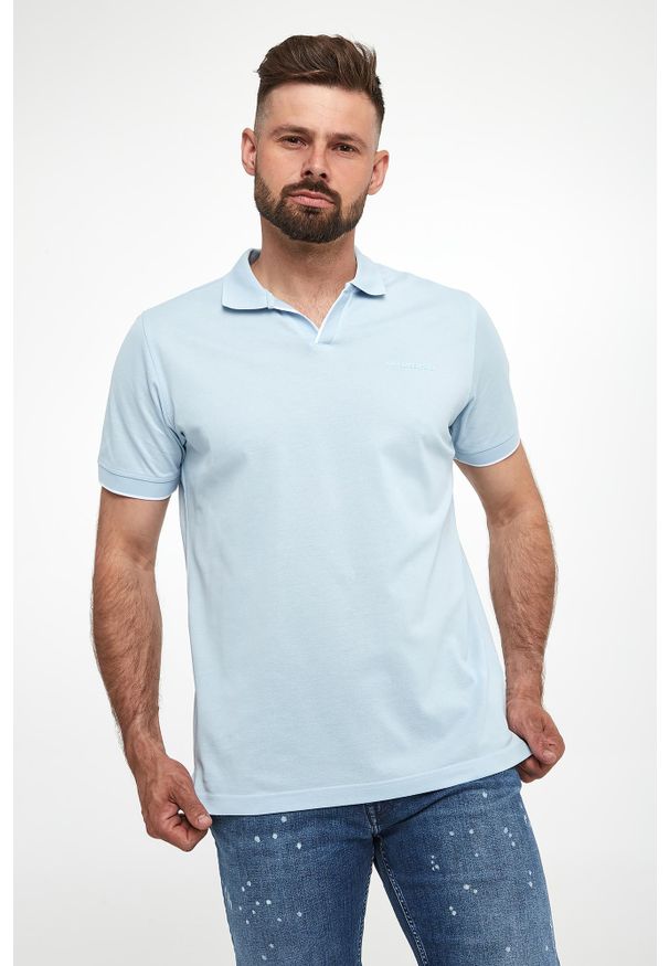 Karl Lagerfeld - Polo męskie z logo KARL LAGERFELD. Typ kołnierza: polo