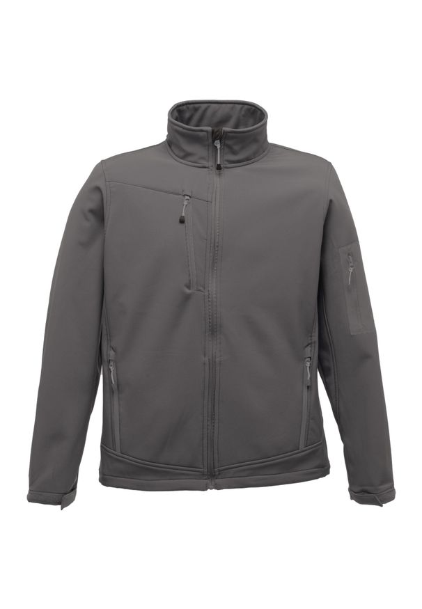 Regatta - Męski Softshell Arcola. Kolor: wielokolorowy, szary, czarny. Materiał: softshell. Sport: turystyka piesza