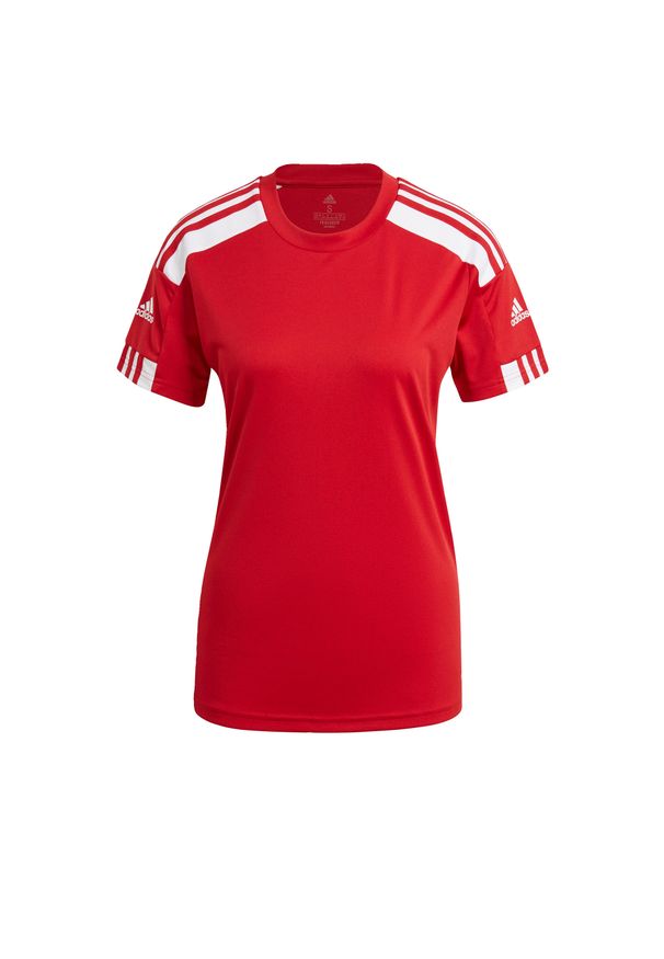 Adidas - Koszulka damska adidas Squadra 21. Kolor: biały, wielokolorowy, czerwony. Materiał: jersey