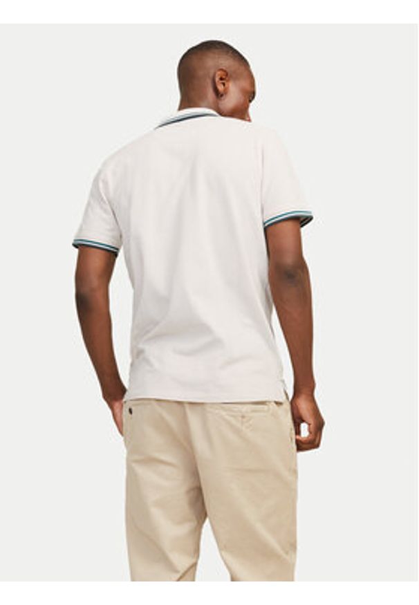 Jack & Jones - Jack&Jones Polo Paulos 12136668 Beżowy Slim Fit. Typ kołnierza: polo. Kolor: beżowy. Materiał: bawełna