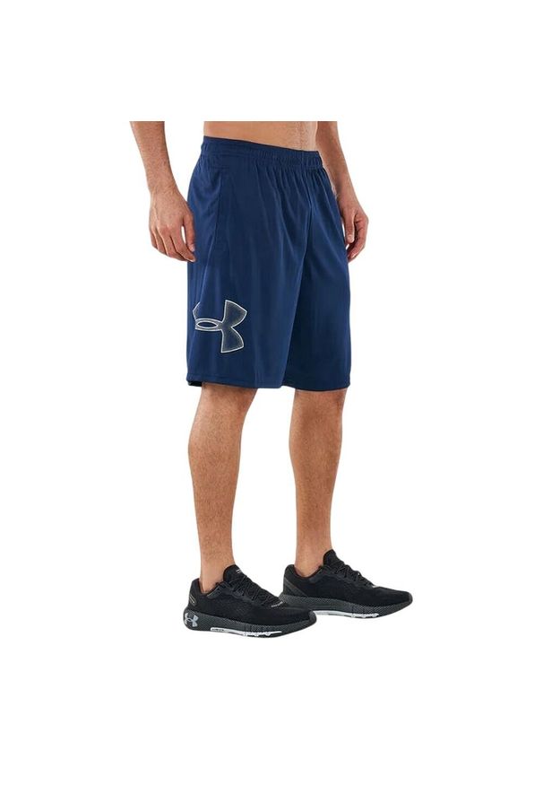 Under Armour - Męskie Spodenki Z Grafiką Techniczną. Kolor: niebieski. Sport: turystyka piesza