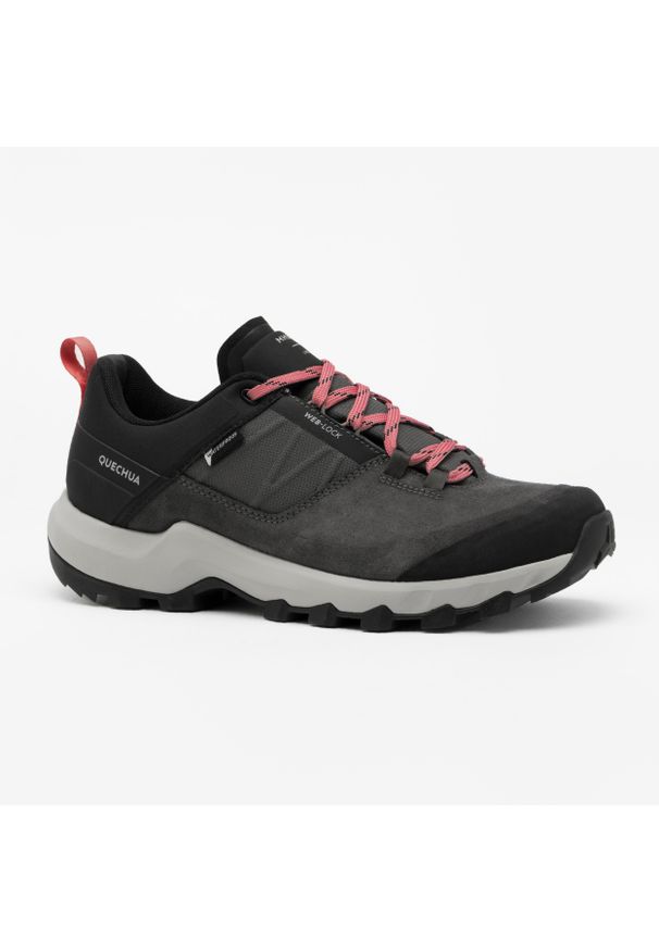 quechua - Buty turystyczne damskie Quechua MH500 wodoodporne. Kolor: szary, czarny, brązowy, wielokolorowy. Materiał: kauczuk, skóra. Szerokość cholewki: normalna. Styl: sportowy