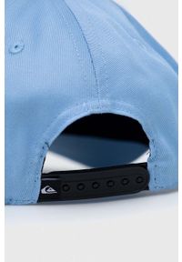 Quiksilver czapka z daszkiem kolor niebieski gładka. Kolor: niebieski. Wzór: gładki #4
