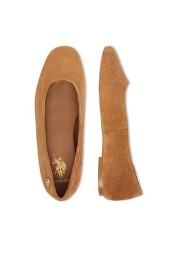 U.S. Polo Assn. Baleriny EO-AYOLY001W/6S1 Brązowy. Kolor: brązowy. Materiał: skóra, zamsz