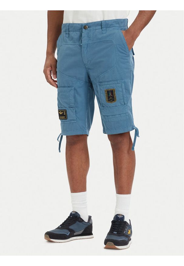 Aeronautica Militare Szorty materiałowe 261BE0041UCT01122 Niebieski Regular Fit. Kolor: niebieski. Materiał: bawełna