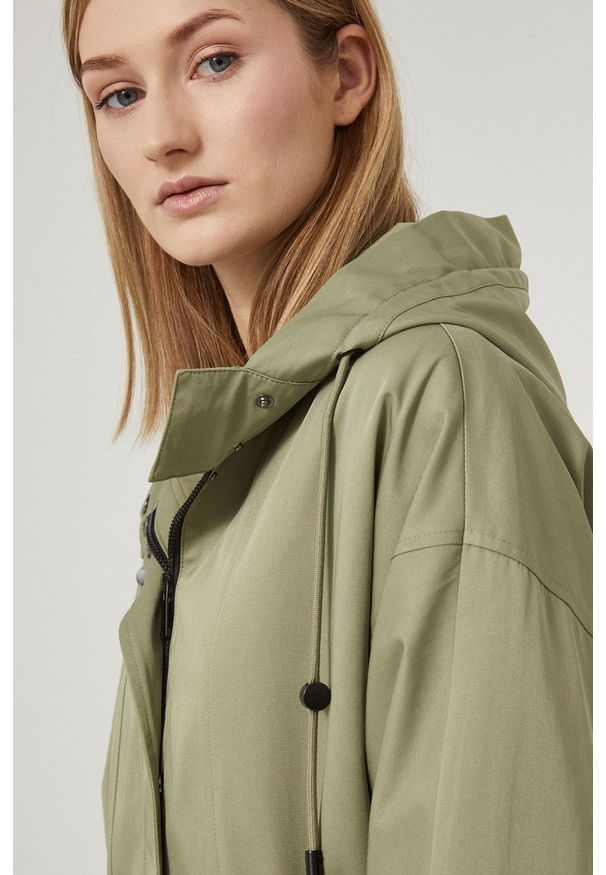 medicine - Medicine parka damska kolor zielony przejściowy. Okazja: na co dzień. Kolor: zielony. Styl: casual