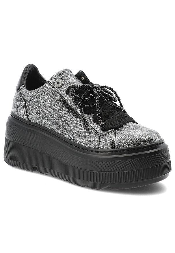 CheBello - Czarne Sneakersy Chebello Eleganckie Obuwie Damskie Na Platformie. Zapięcie: sznurówki. Kolor: czarny. Szerokość cholewki: normalna. Obcas: na platformie. Styl: elegancki