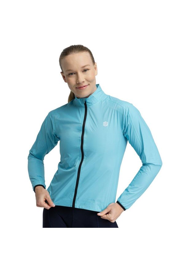 SIROKO - Kurtka rowerowa przeciwdeszczowa damska J2 Blockhaus. Kolor: niebieski. Materiał: nylon