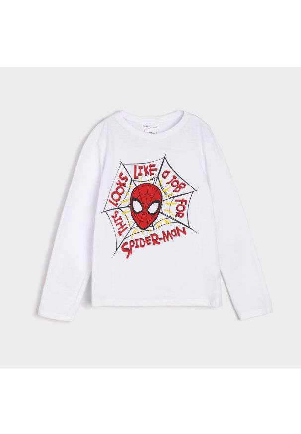 Sinsay - Koszulka Spiderman - Biały. Kolor: biały. Wzór: motyw z bajki