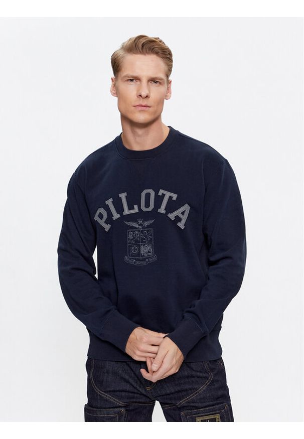 Aeronautica Militare Bluza 232FE1817F518 Granatowy Comfort Fit. Kolor: niebieski. Materiał: bawełna