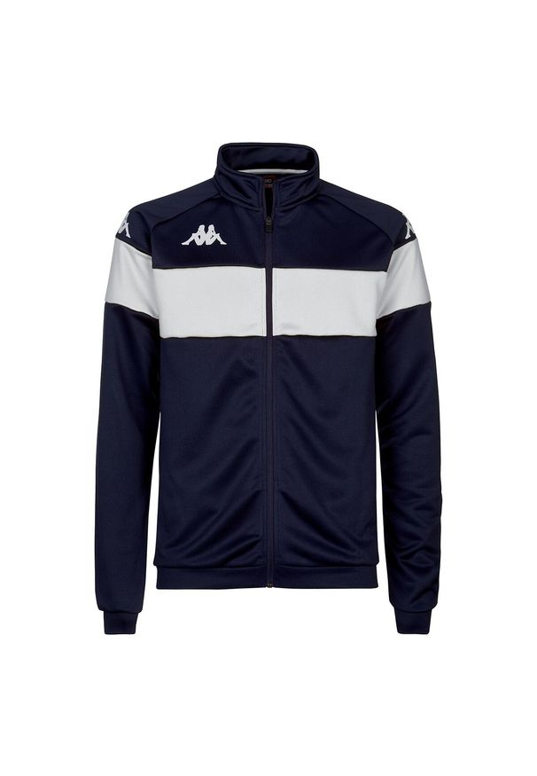 Kurtka z dresu Kappa Dacone. Kolor: wielokolorowy, niebieski, biały. Materiał: dresówka. Sport: piłka nożna, fitness