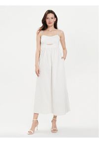 TwinSet - TWINSET Sukienka letnia 241TT2224 Biały Regular Fit. Kolor: biały. Materiał: len. Sezon: lato