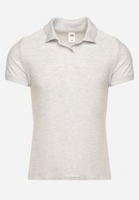 Born2be - Jasnoszary T-shirt Polo z Bawełną Fodelira. Okazja: na co dzień. Typ kołnierza: polo. Kolor: szary. Materiał: bawełna. Styl: klasyczny, elegancki, casual #6