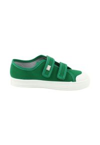 Befado obuwie dziecięce 440X013 zielone. Kolor: zielony. Materiał: tkanina. Styl: elegancki, młodzieżowy